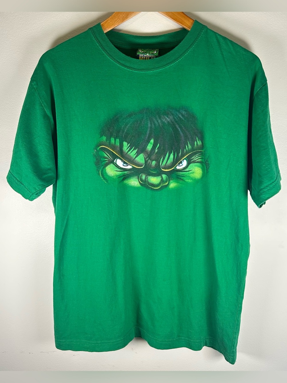 Vintage Incredible Hulk Men’s T-shirt Sz M Green 2002 Marvel Comics Cotton Y2K